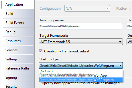 Figure 2. Select your program entry point