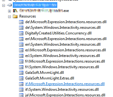 Figure 1. Copy-Local references saved as embedded resources